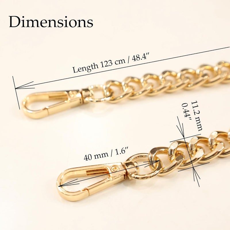 WUNDWAVE VIEW Purse Chain Strap 47" for Replacement Crossbody Bag Chain with Metal Buckles Chain for Handbag Purse Clutch - Image 2